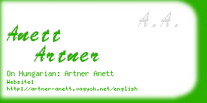 anett artner business card
